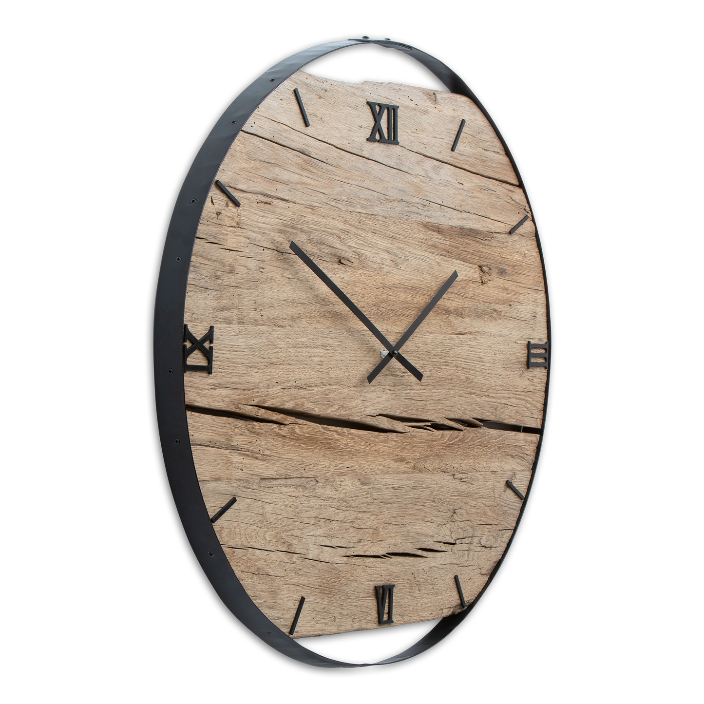 Wanduhr aus Altholz Fassring NO 184