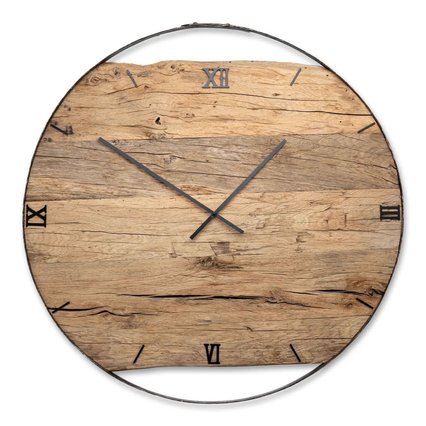 Wanduhr aus Altholz Fassring NO 369