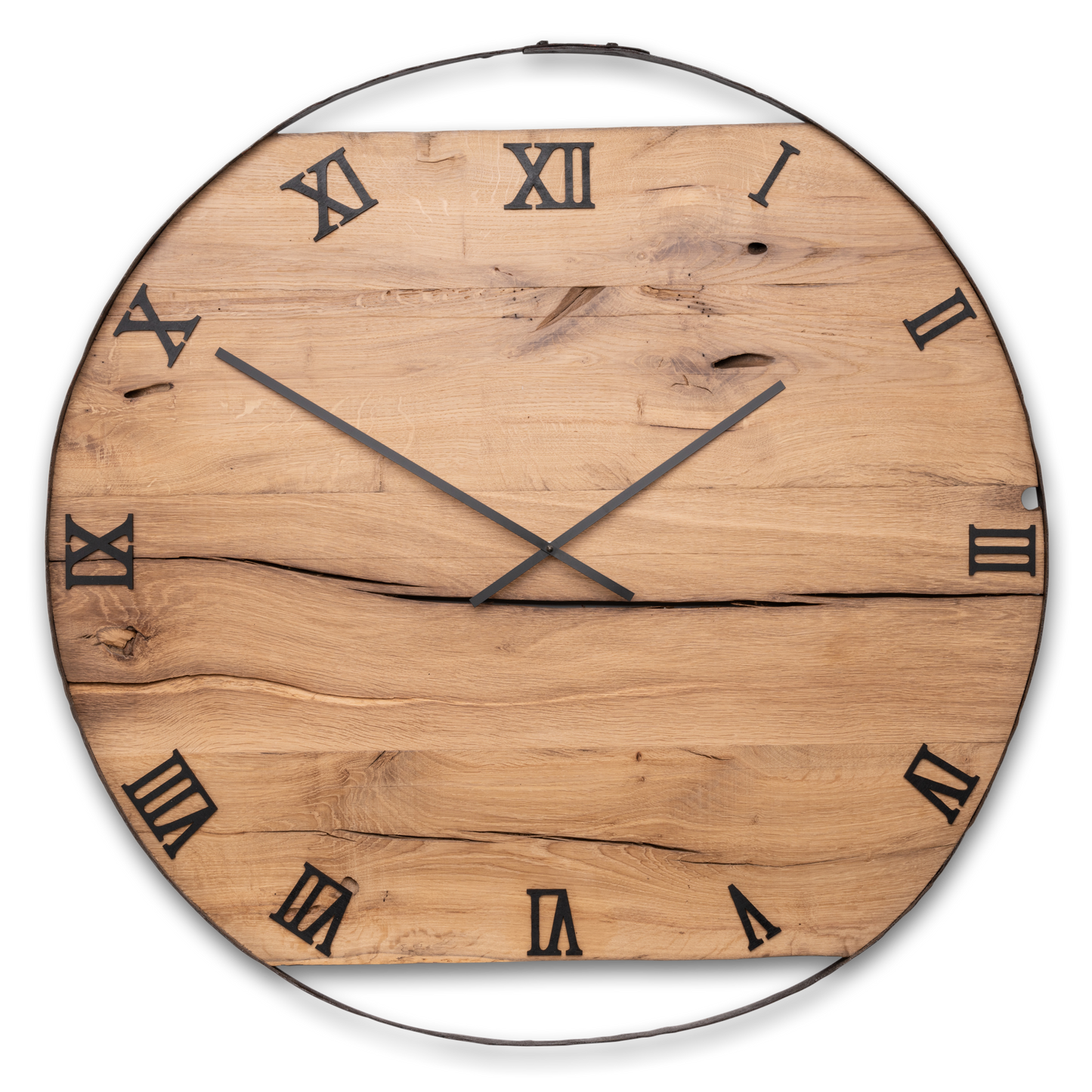 Wanduhr aus Altholz Fassring NO 388