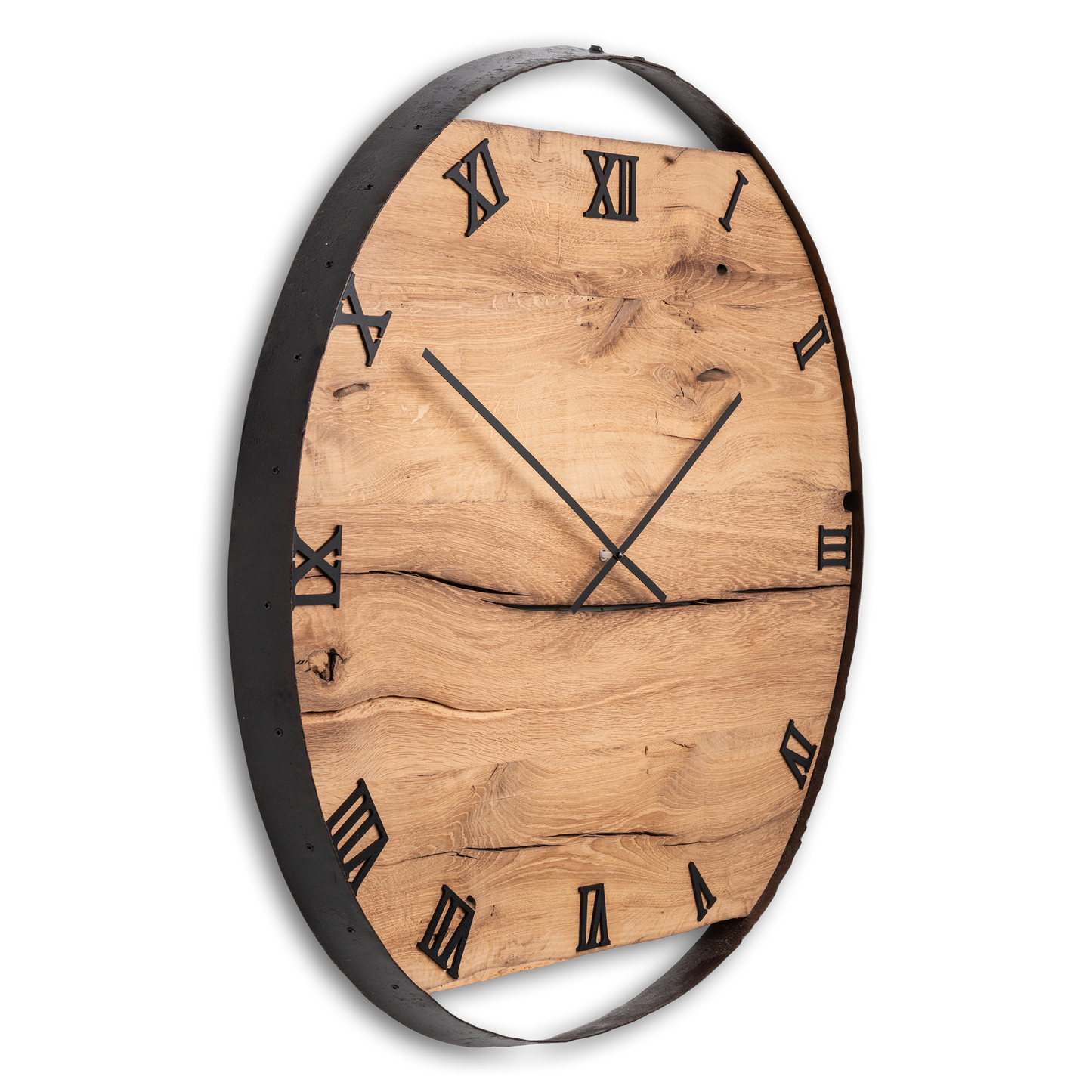 Wanduhr aus Altholz Fassring NO 388