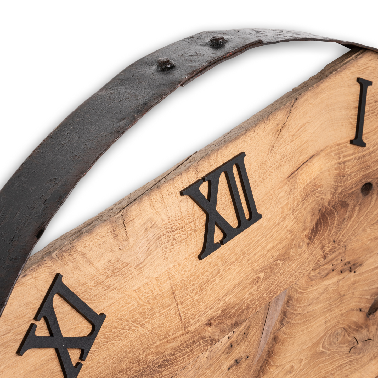 Wanduhr aus Altholz Fassring NO 388