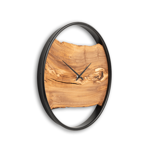 Wanduhr aus Holz/Olive NO  317 40cm