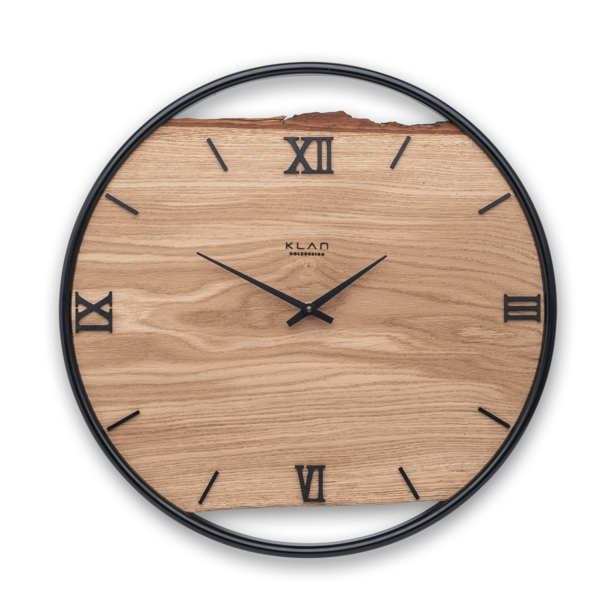 Wall clock made of wood/oak NO 418 45cm KlanHolzdesign