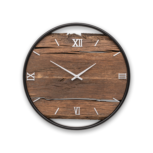 Wall clock made of reclaimed wood NO 378 40cm 